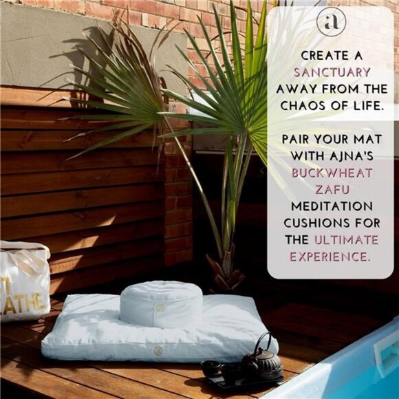 Zabuton Meditation Mat - Luxurious Meditation Cushion Floor Pillow (Grey) - Picture 5 of 6